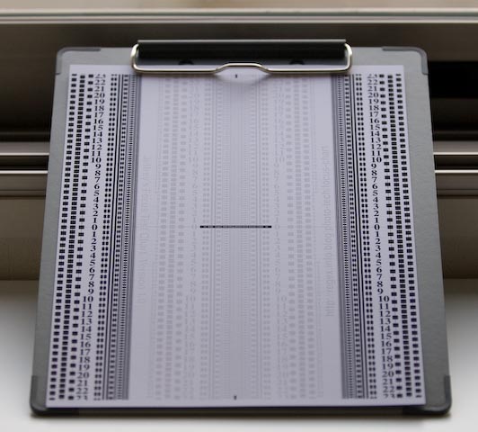 Jeffrey's Autofocus Test Chart, on a clipboard, in the light by a
window Jeffrey's Autofocus Test Chart, on a clipboard, in the light by a
window