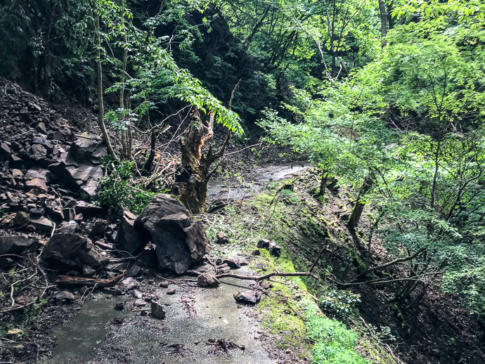 Mini Landslide -- Kyoto, Japan -- Copyright 2021 Jeffrey Friedl, https://regex.info/blog/ Mini Landslide -- Kyoto, Japan -- Copyright 2021 Jeffrey Friedl, https://regex.info/blog/